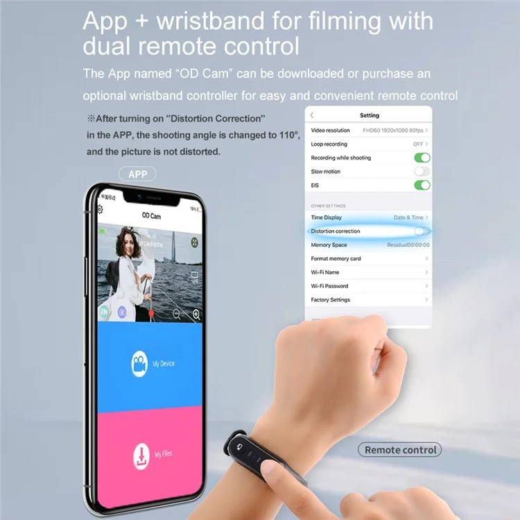 EP6PLUS 4K 30FPS Wearable Video Camera Anti-Shake Head Mounted Camcorder