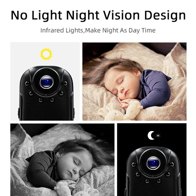 1080P HD Mini Camera Video Recorder Clip Type Small Security Night Vision Wide Angle Cam with Motion Detection