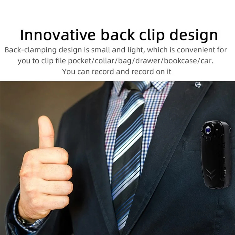 1080P HD Mini Camera Video Recorder Clip Type Small Security Night Vision Wide Angle Cam with Motion Detection