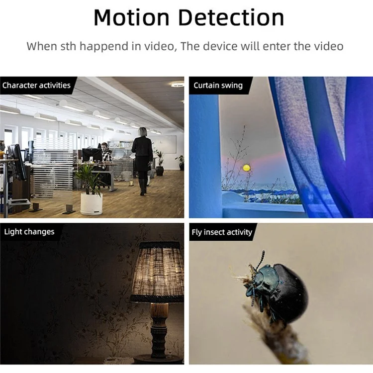 1080P HD Mini Camera Video Recorder Clip Type Small Security Night Vision Wide Angle Cam with Motion Detection